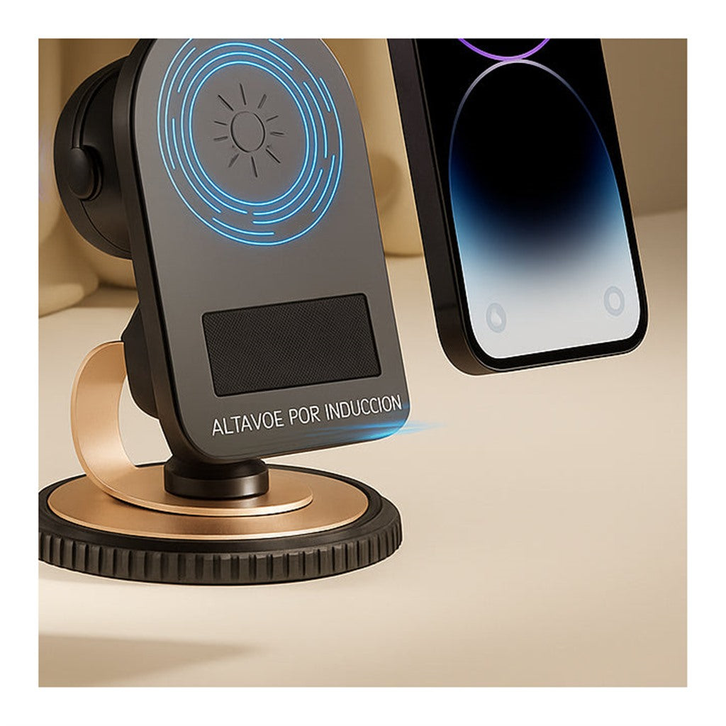 Soporte para celular con parlante por inducción