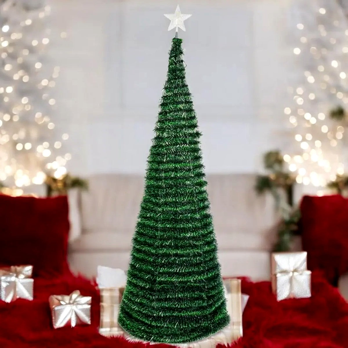 Árbol de Navidad Plegable 150 cm – Se Arma en Segundos
