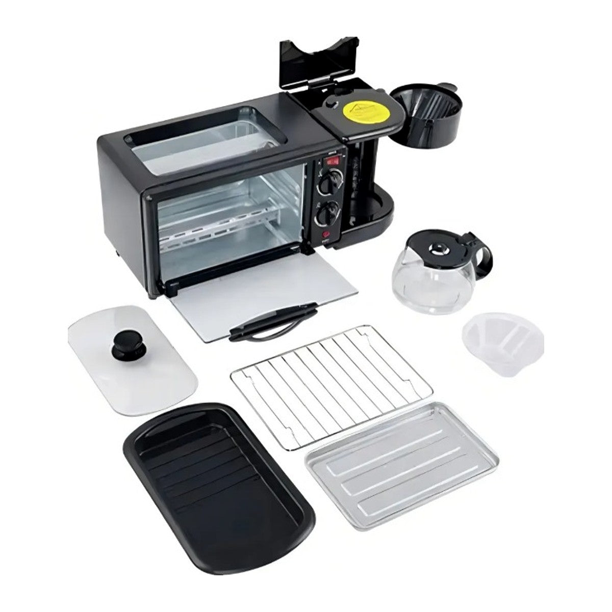 Horno Eléctrico 3 en 1 para Desayuno: Horno, Cafetera y Plancha – foto 3
