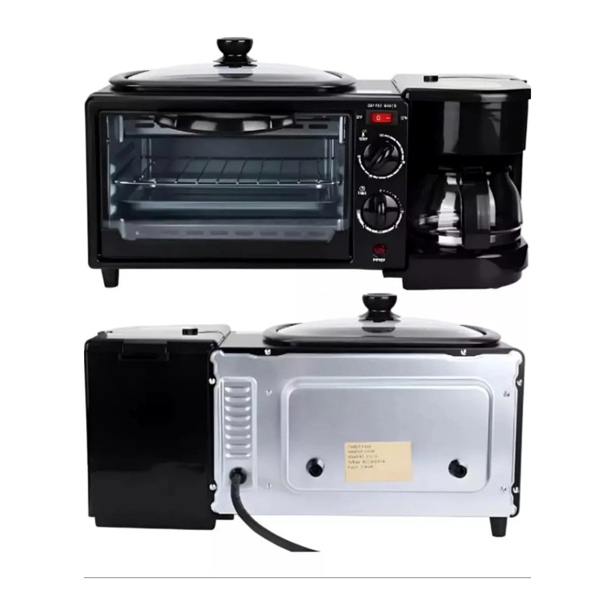 Horno Eléctrico 3 en 1 para Desayuno: Horno, Cafetera y Plancha – foto 6