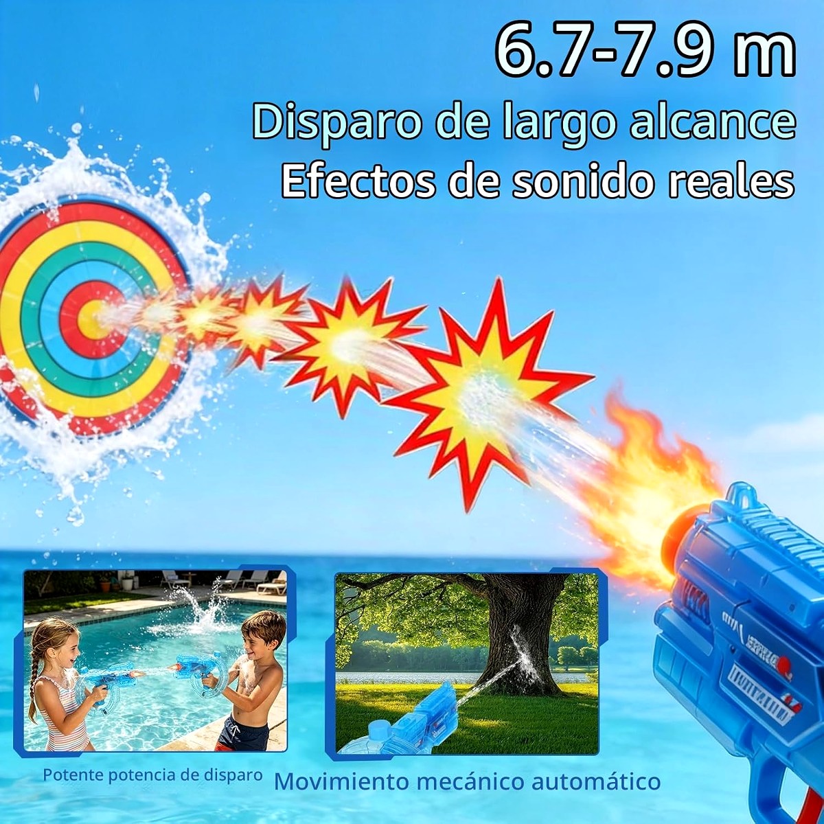 Pistola de Agua Eléctrica Automática con Luces – Alcance 8 m – foto 4