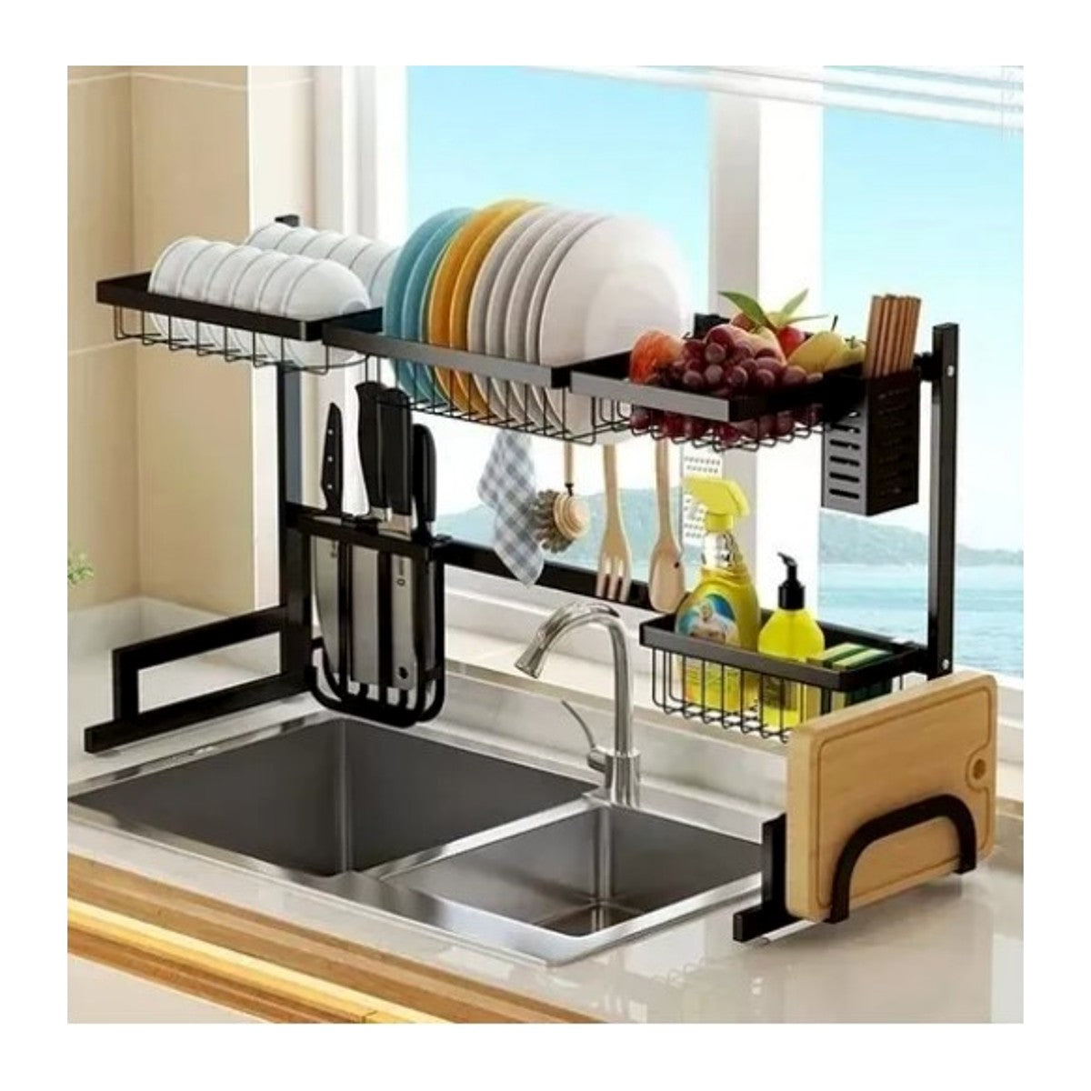 Rack Escurridor Sobre Lavaplatos 85 cm con Accesorios